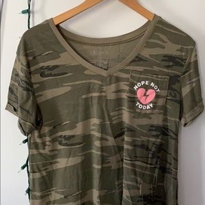 Camo “nope not today” Shirt